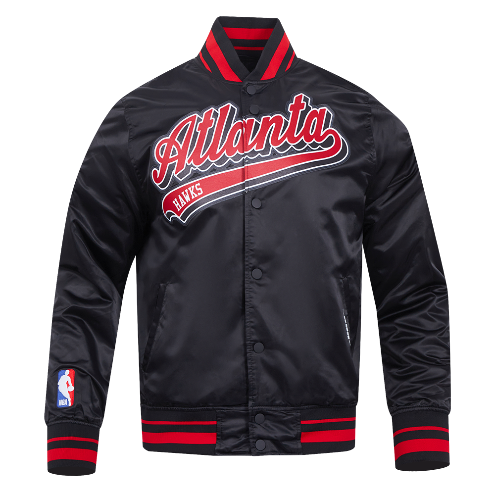 CHAMARRA DE SATÍN NBA ATLANTA HAWKS SCRIPT TAIL