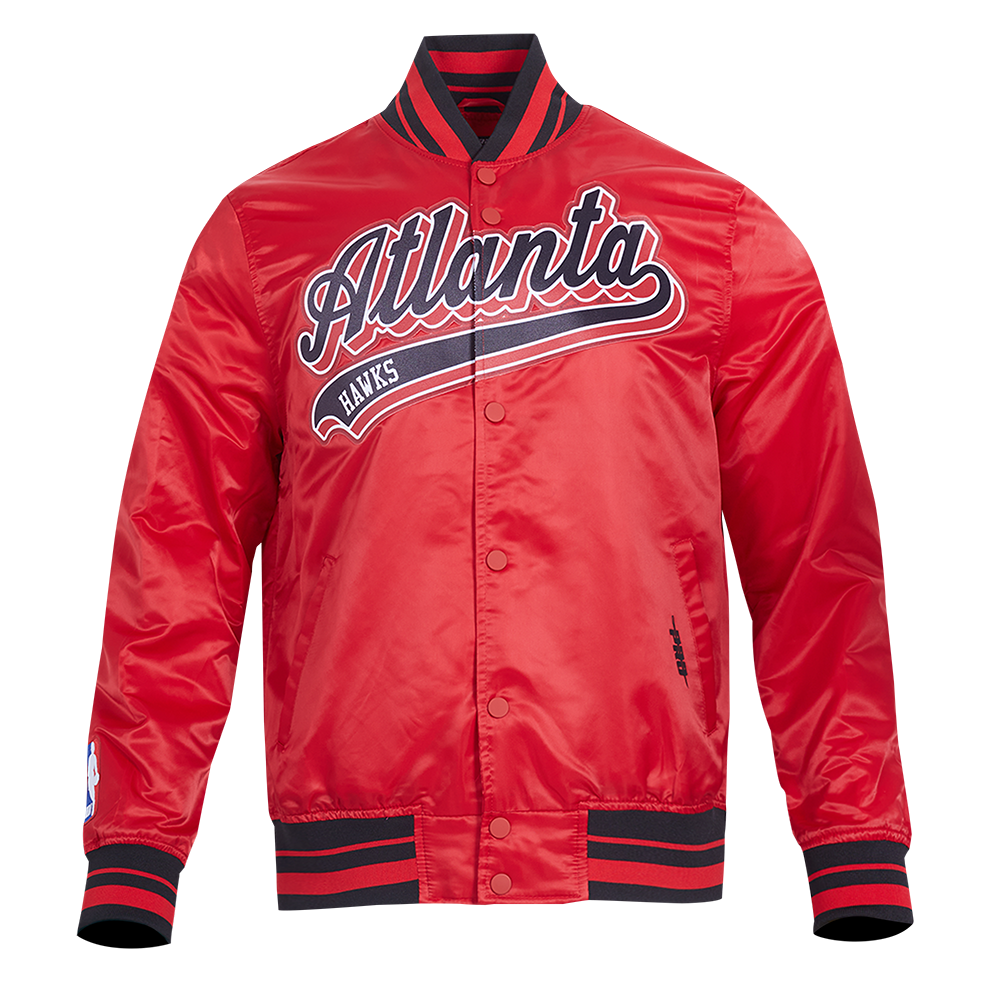 CHAMARRA DE SATÍN NBA ATLANTA HAWKS SCRIPT TAIL