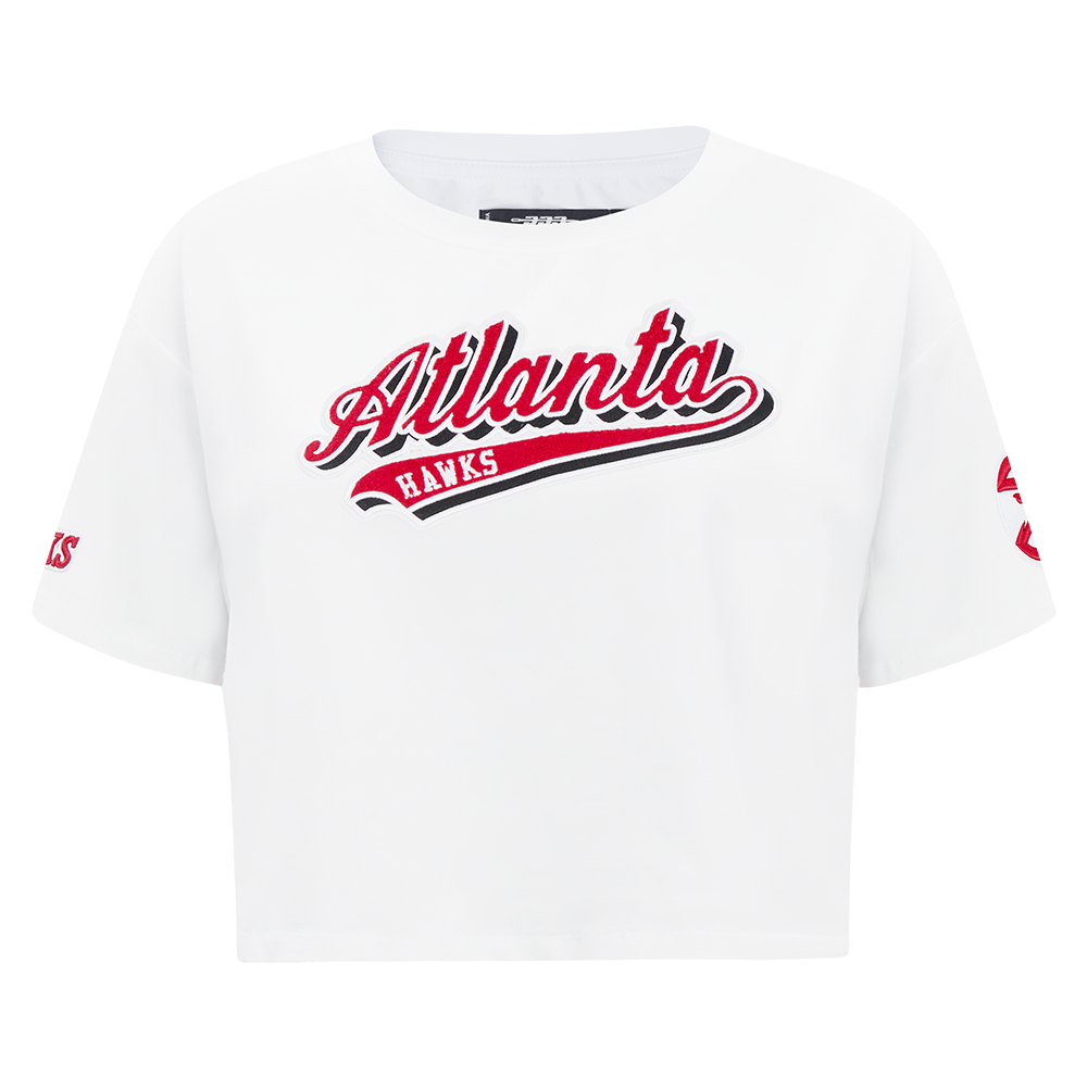 PLAYERA CROP NBA ATLANTA HAWKS SCRIPT TAIL PARA MUJER