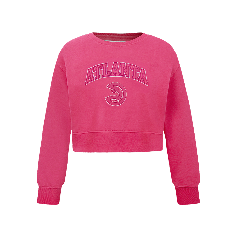 SUDADERA DE CUELLO REDONDO NBA ATLANTA HAWKS CLASSIC TRIPLE PINK PARA NIÑA JUNIOR