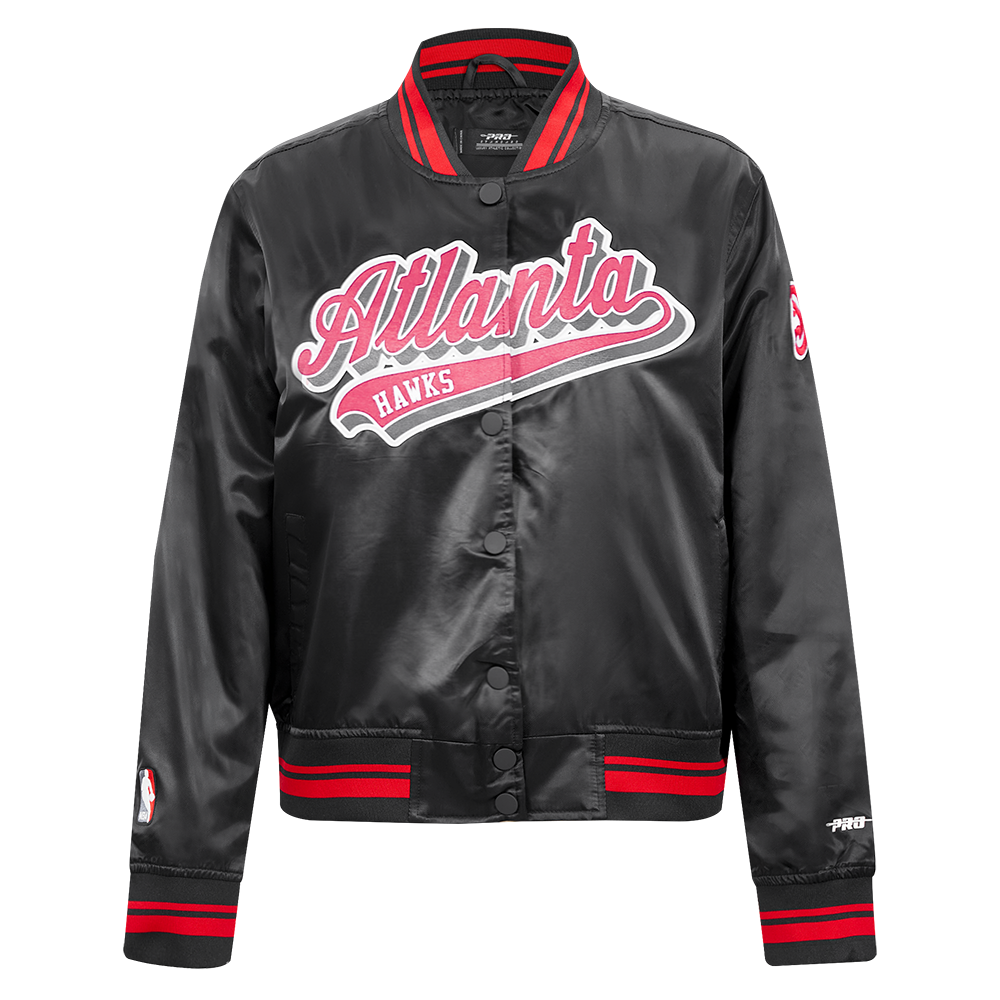 CHAMARRA DE SATÍN NBA ATLANTA HAWKS SCRIPT TAIL PARA MUJER