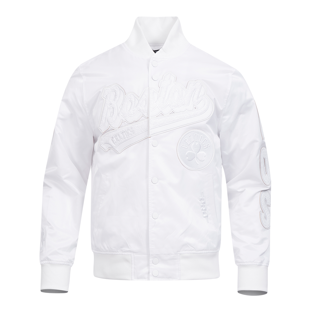 CHAMARRA DE SATÍN NBA BOSTON CELTICS WHITE OUT