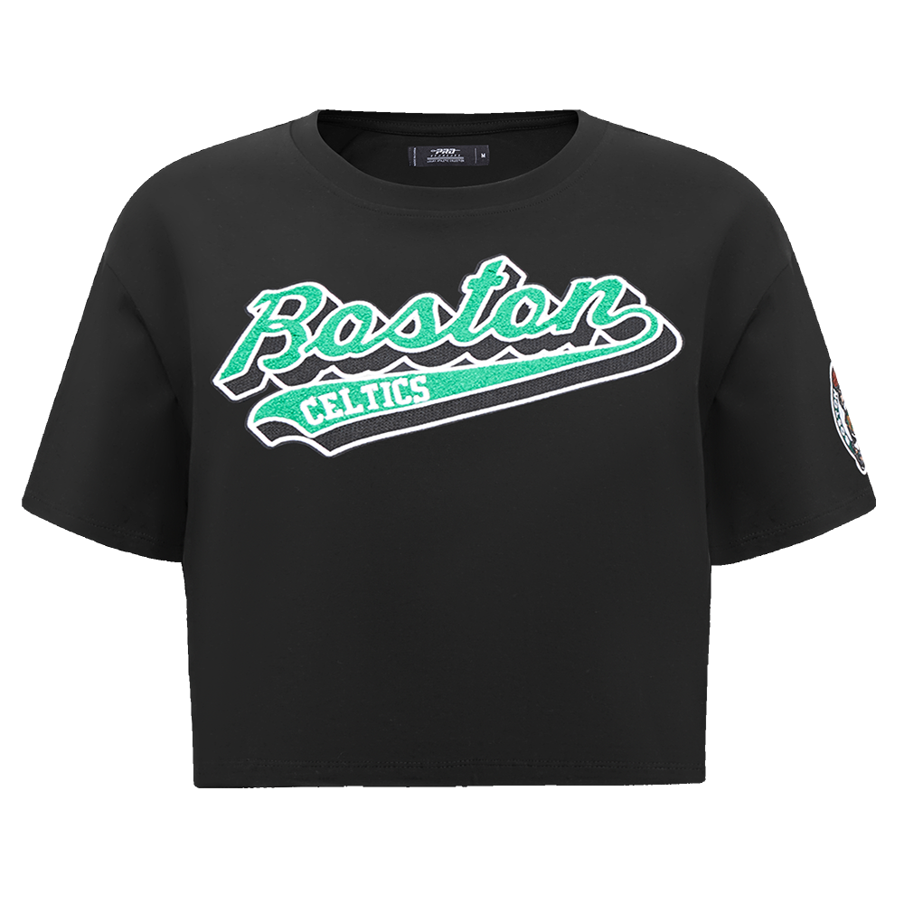 PLAYERA CROP NBA BOSTON CELTICS SCRIPT TAIL PARA MUJER