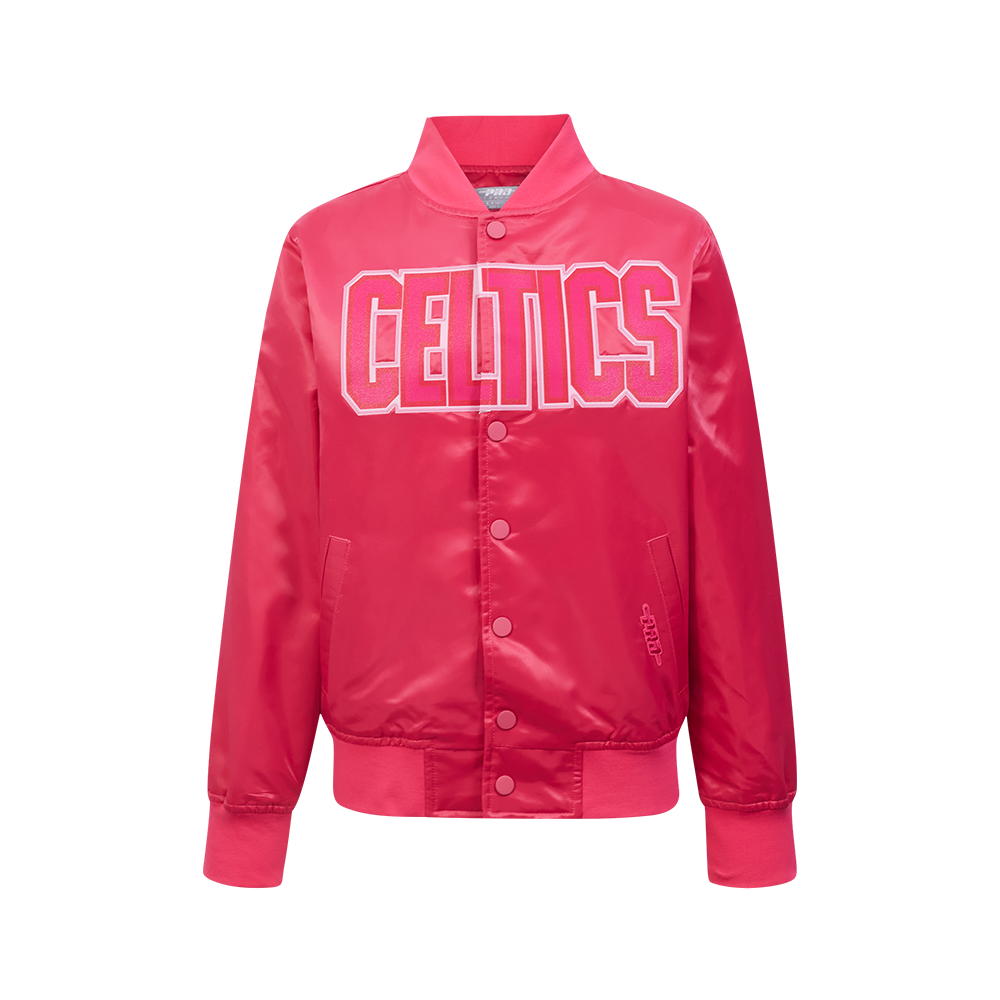 CHAMARRA DE SATIN NBA BOSTON CELTICS CLASSIC TRIPLE PINK PARA NIÑA JUNIOR
