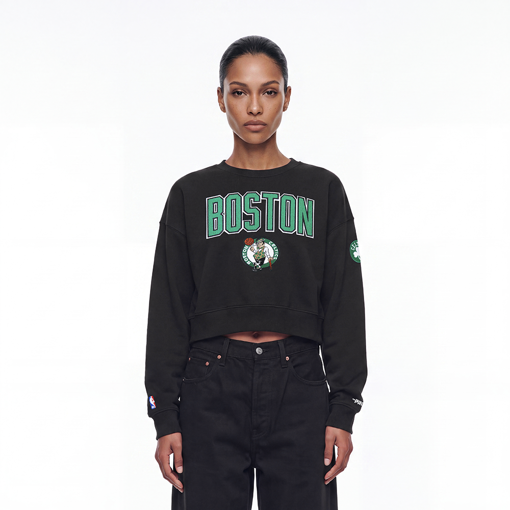 SUDADERA DE CUELLO REDONDO NBA BOSTON CELTICS CLASSIC CHENILLE PARA MUJER