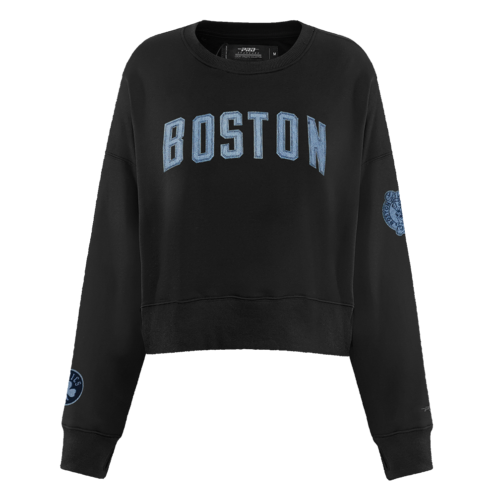 SUDADERA DE CUELLO REDONDO NBA BOSTON CELTICS VARSITY BLUES PARA MUJER