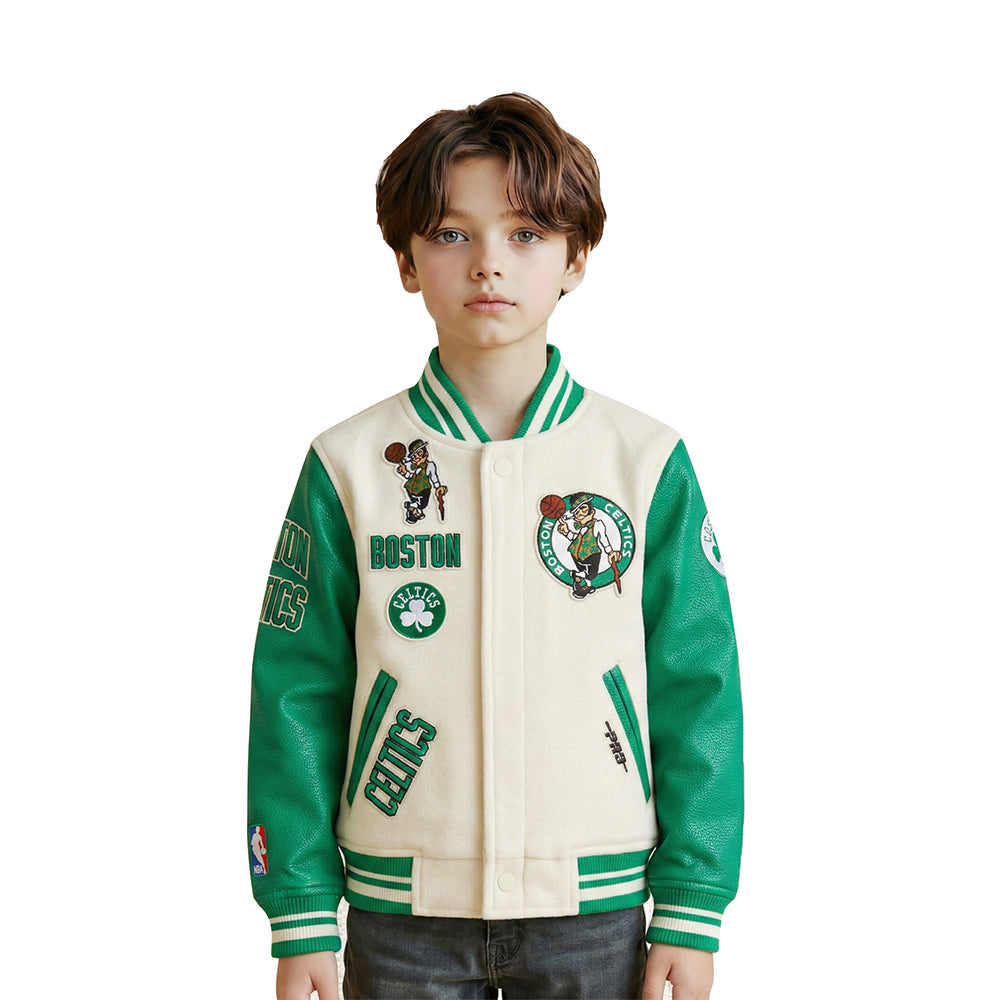 CHAMARRA UNIVERSITARIA NBA BOSTON CELTICS RETRO CLASSICS PARA NIÑO