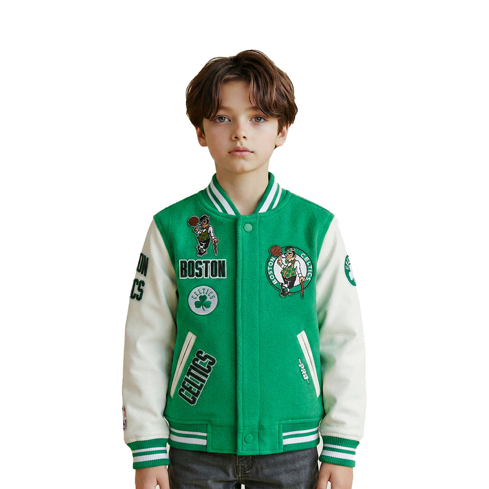 CHAMARRA UNIVERSITARIA NBA BOSTON CELTICS RETRO CLASSICS PARA NIÑO