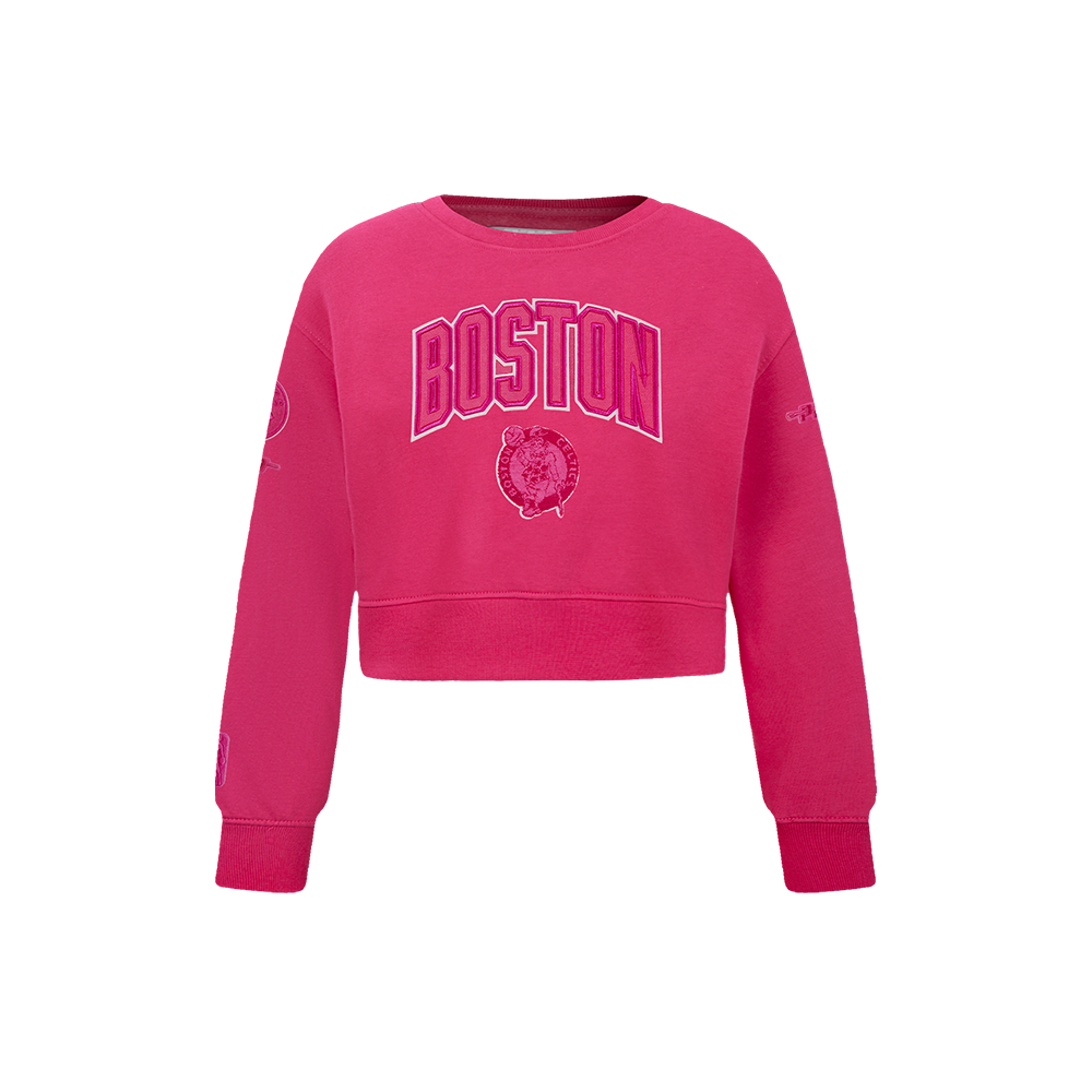 SUDADERA DE CUELLO REDONDO NBA BOSTON CELTICS CLASSIC TRIPLE PINK PARA NIÑA
