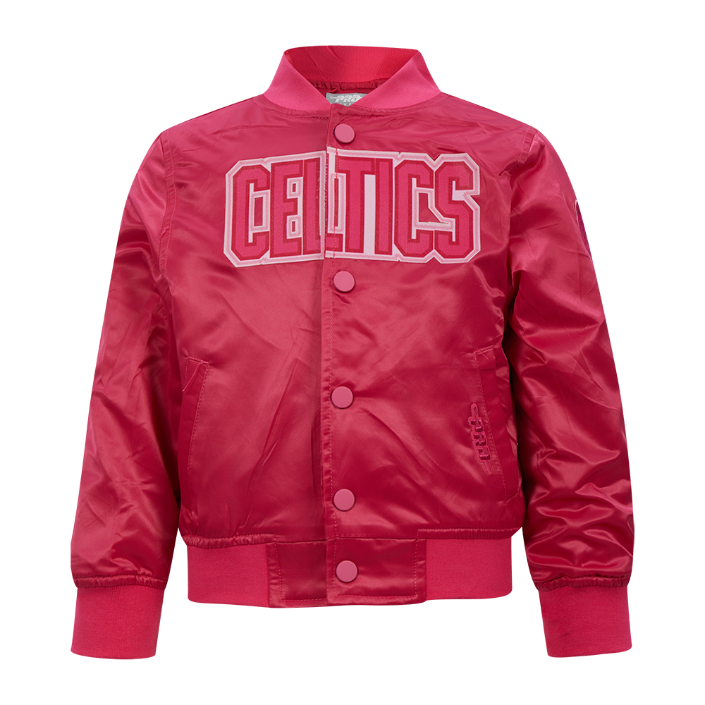 CHAMARRA DE SATIN NBA BOSTON CELTICS CLASSIC TRIPLE PINK PARA BEBÉ NIÑA