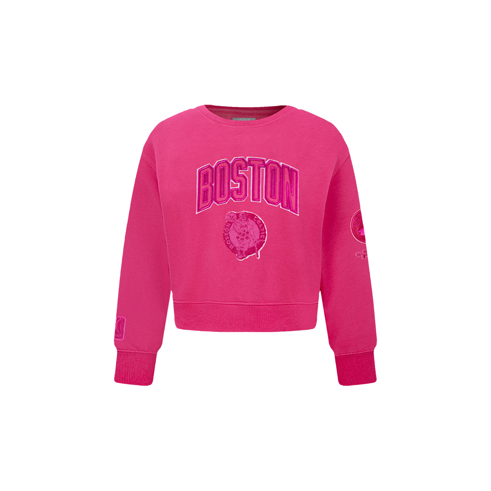 SUDADERA DE CUELLO REDONDO NBA BOSTON CELTICS CLASSIC TRIPLE PINK PARA BEBÉ NIÑA