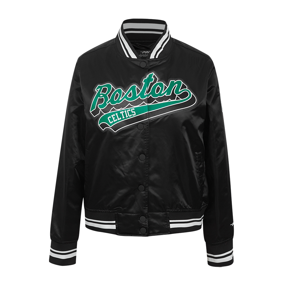 CHAMARRA DE SATÍN NBA BOSTON CELTICS SCRIPT TAIL PARA MUJER