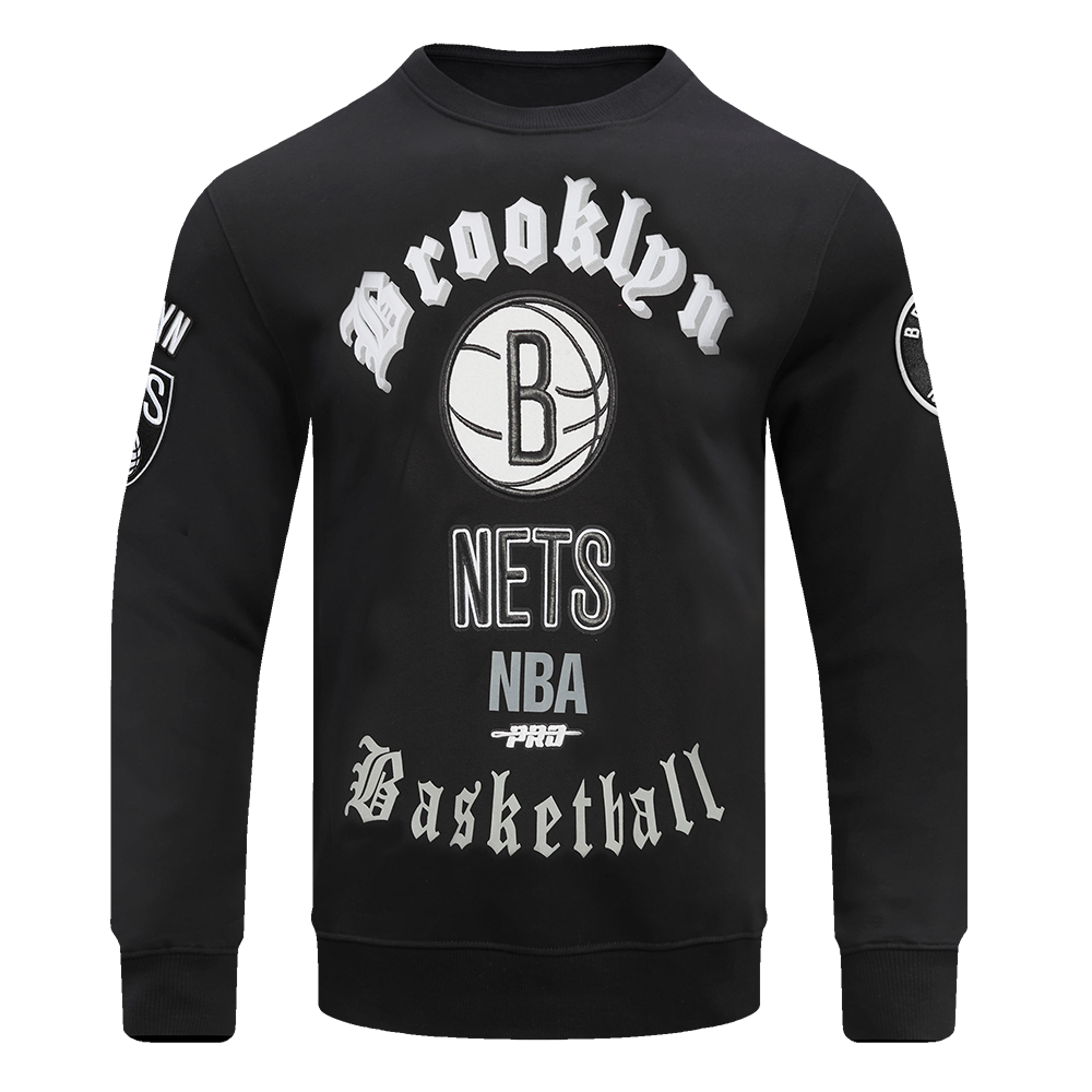 SUDADERA DE CUELLO REDONDO NBA BROOKLYN NETS OLD ENGLISH