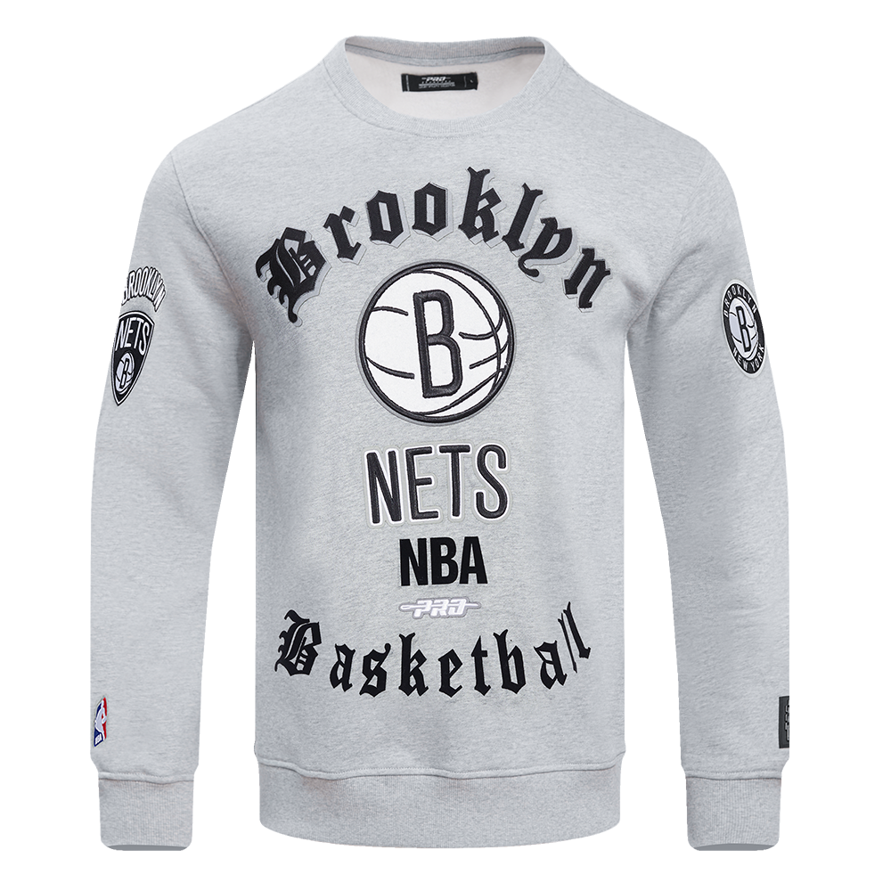 SUDADERA DE CUELLO REDONDO NBA BROOKLYN NETS OLD ENGLISH