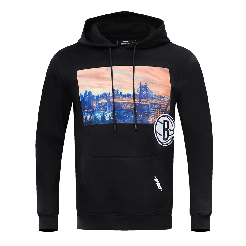 SUDADERA CON GORRO NBA BROOKLYN NETS CITY SCAPE