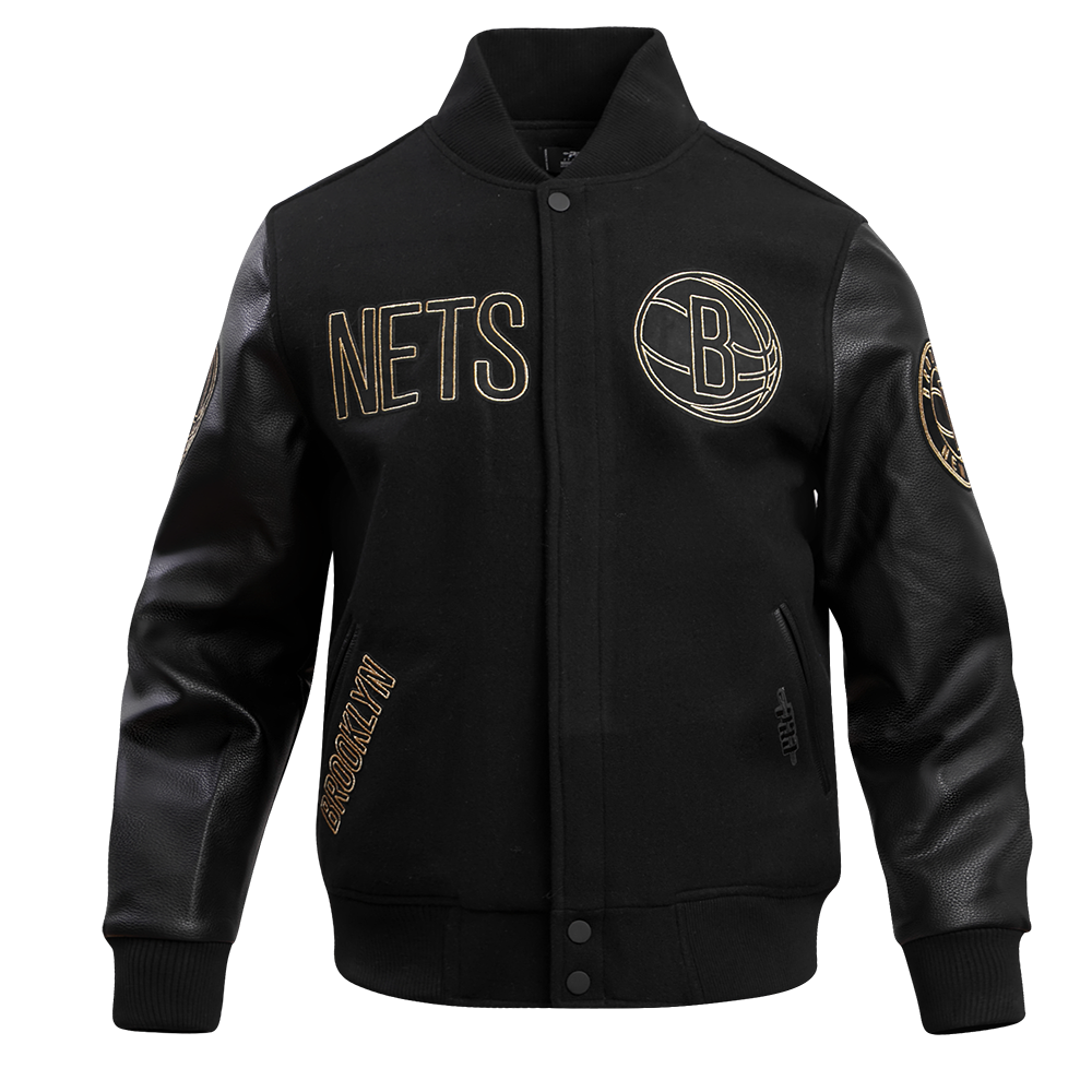 CHAMARRA UNIVERSITARIA NBA BROOKLYN NETS BLACK&GOLD