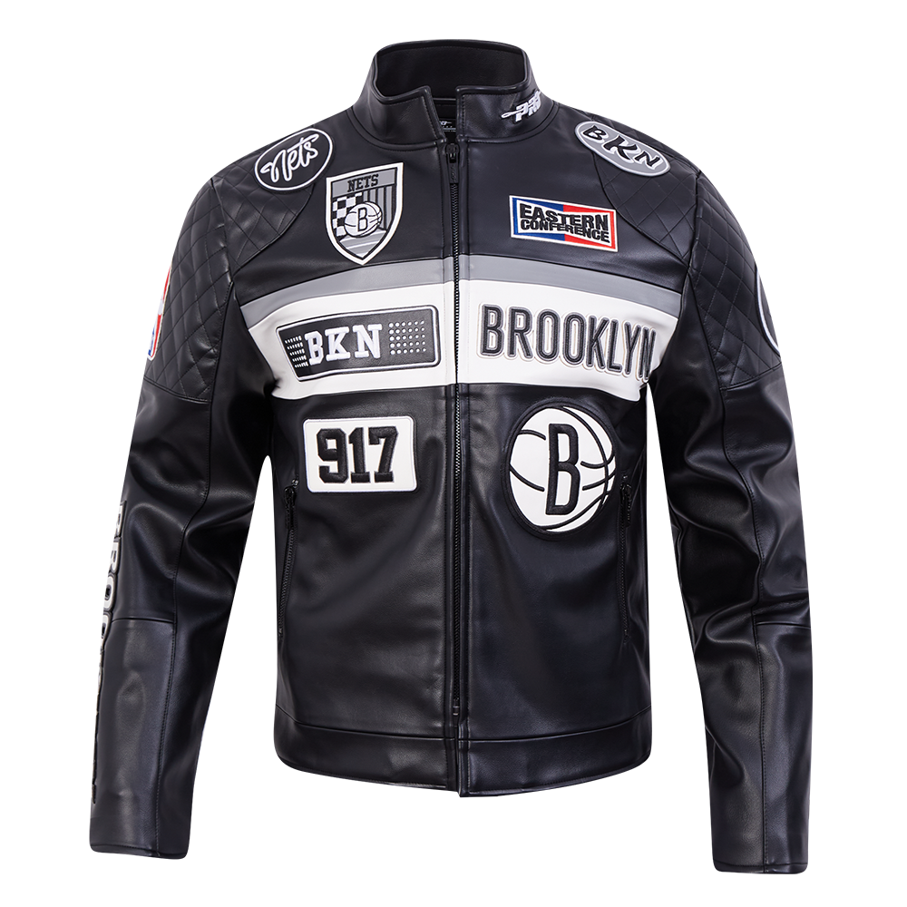 CHAMARRA DE PIEL NBA BROOKLYN NETS MOTO JACKET