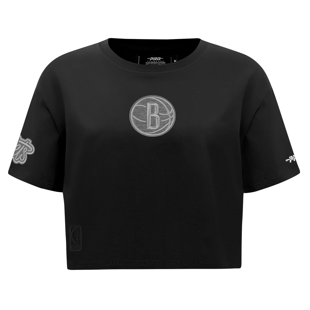 PLAYERA CROP NBA BROOKLYN NETS REVERSE FRENCH TERRY PARA MUJER