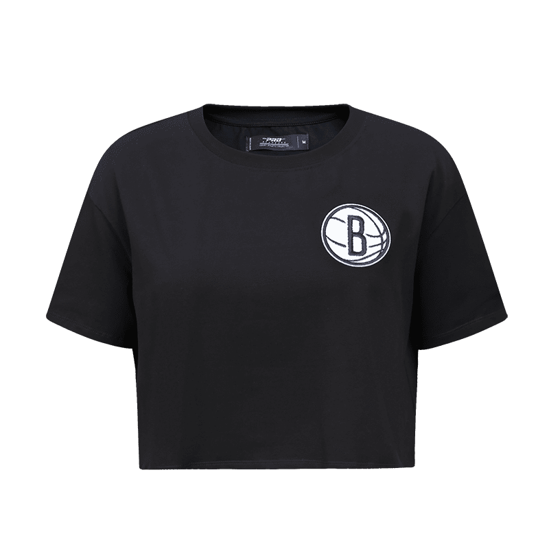 PLAYERA CROP NBA BROOKLYN NETS CLASSIC ESSENTIALS PARA MUJER