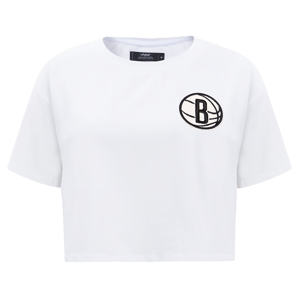 PLAYERA CROP NBA BROOKLYN NETS CLASSIC ESSENTIALS PARA MUJER