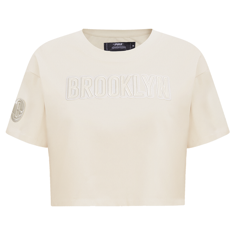 PLAYERA CROP NBA BROOKLYN NETS NEUTRAL PARA MUJER