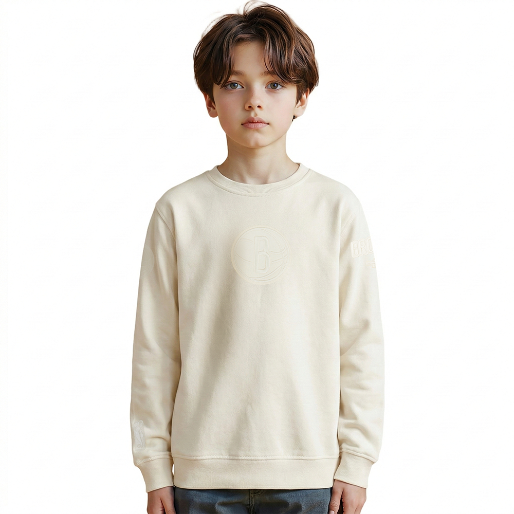 SUDADERA DE CUELLO REDONDO NBA BROOKLYN NETS NEUTRAL PARA NIÑO JUNIOR