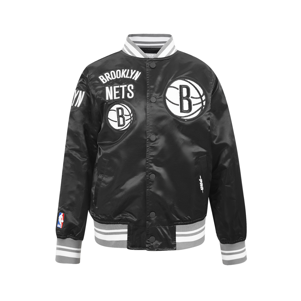 CHAMARRA DE SATIN NBA BROOKLYN NETS RETRO CLASSICS PARA NIÑO JUNIOR