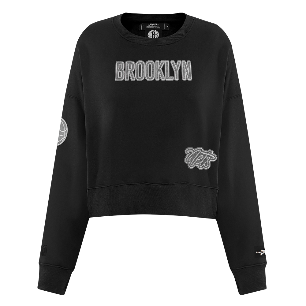 SUDADERA DE CUELLO REDONDO NBA BROOKLYN NETS REVERSE FRENCH TERRY PARA MUJER