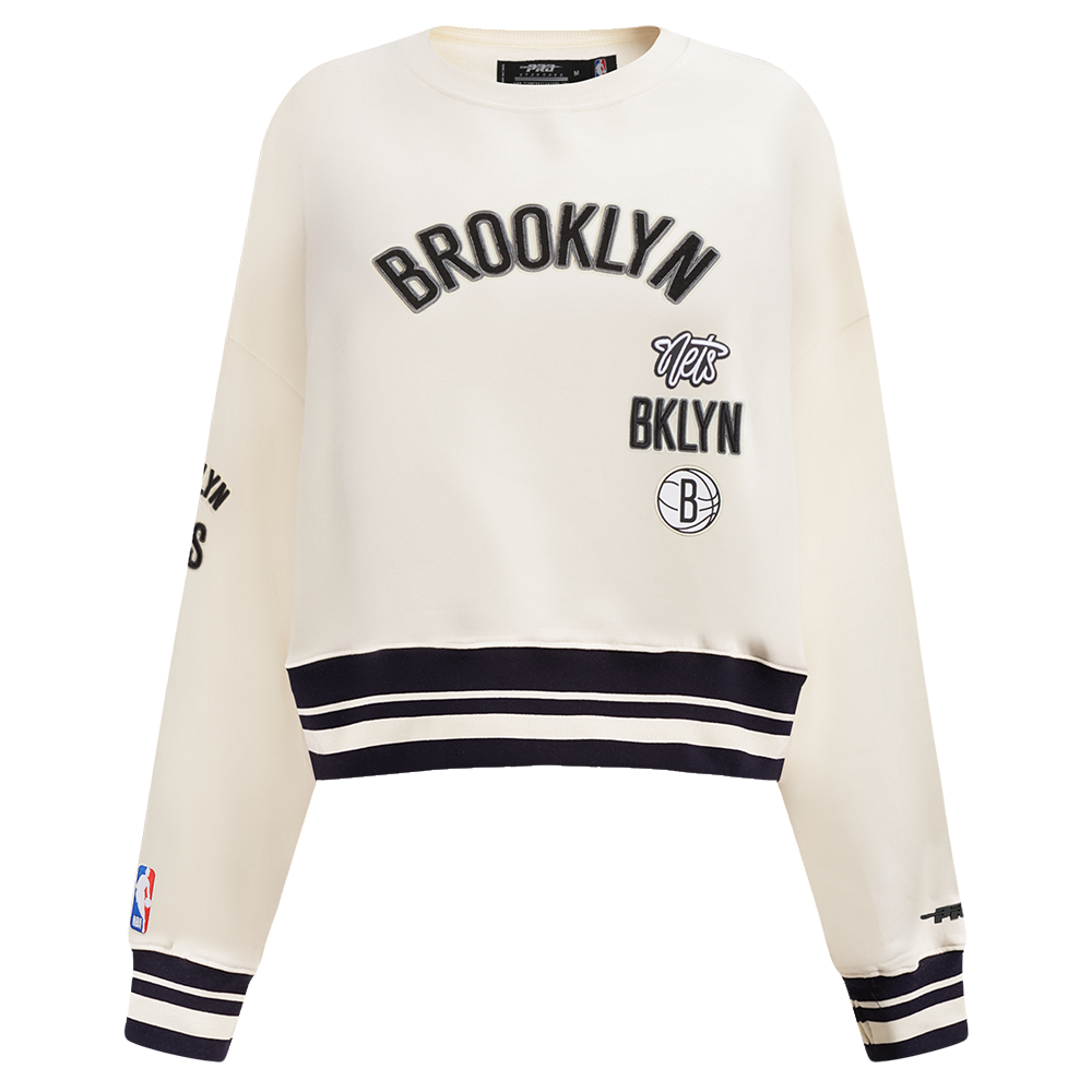SUDADERA DE CUELLO REDONDO NBA BROOKLYN NETS RETRO CLASSICS PARA MUJER