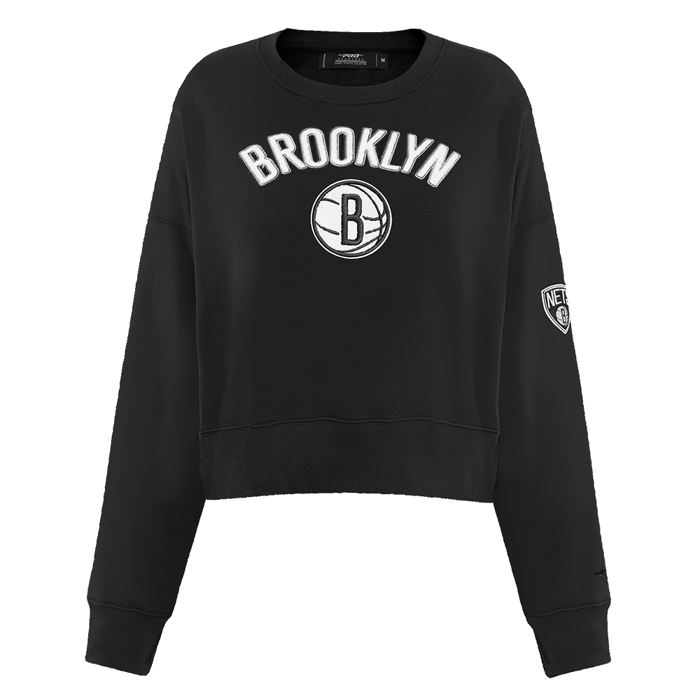 SUDADERA DE CUELLO REDONDO NBA BROOKLYN NETS CLASSIC ESSENTIALS PARA MUJER