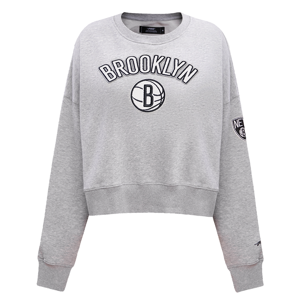 SUDADERA DE CUELLO REDONDO NBA BROOKLYN NETS CLASSIC ESSENTIALS PARA MUJER