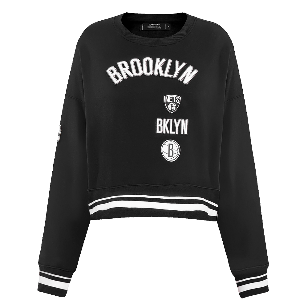 SUDADERA DE CUELLO REDONDO NBA BROOKLYN NETS RETRO CLASSICS PARA MUJER
