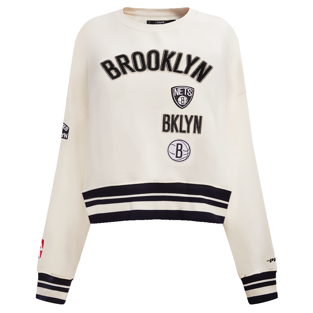 SUDADERA DE CUELLO REDONDO NBA BROOKLYN NETS RETRO CLASSICS PARA MUJER