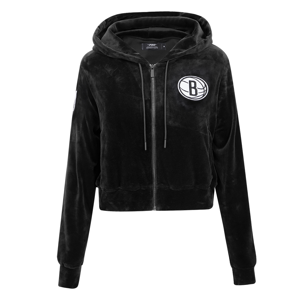 SUDADERA CON CIERRE NBA BROOKLYN NETS CLASSIC ESSENTIALS PARA MUJER