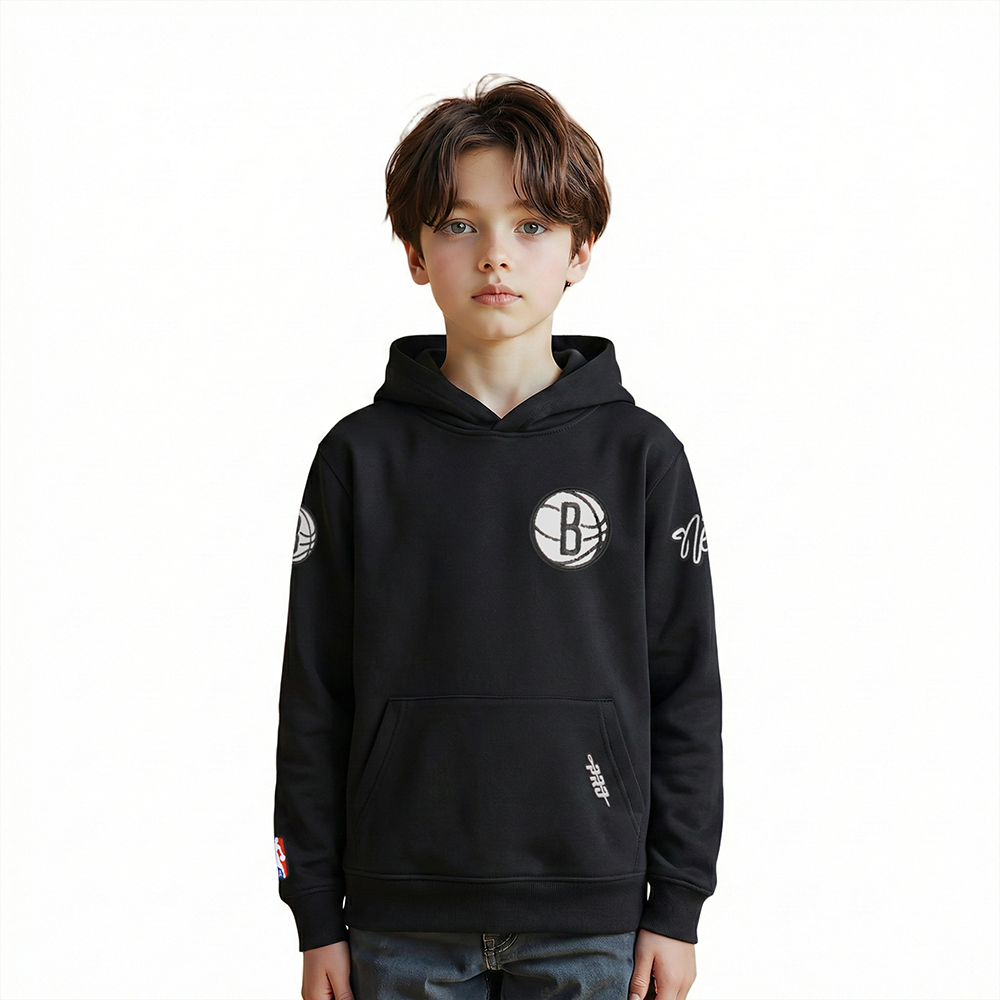 SUDADERA CON GORRO NBA BROOKLYN NETS CLASSIC CHENILLE PARA NIÑO