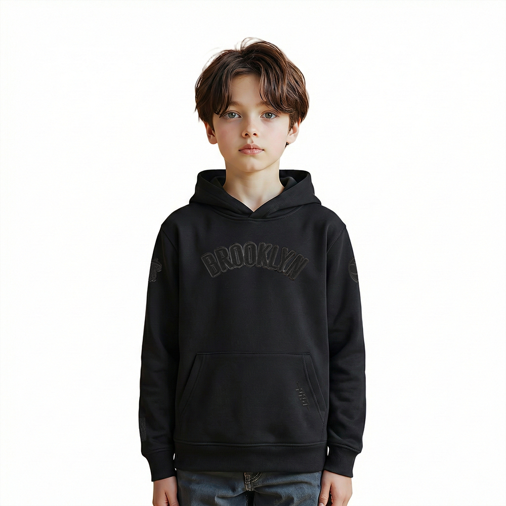 SUDADERA CON GORRO NBA BROOKLYN NETS CLASSIC 3BK PARA NIÑO