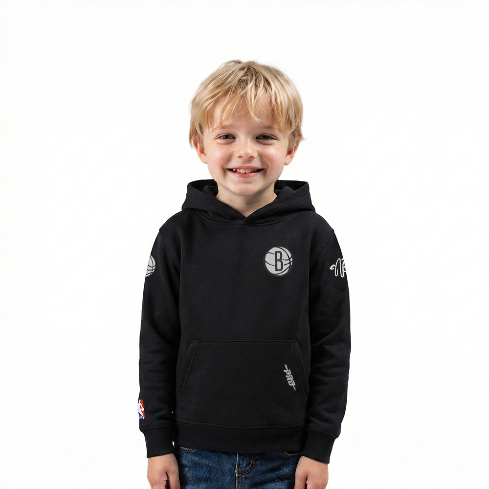 SUDADERA CON GORRO NBA BROOKLYN NETS CLASSIC CHENILLE PARA BEBÉ NIÑO