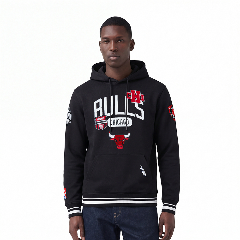 SUDADERA CON GORRO NBA CHICAGO BULLS LETTERMAN