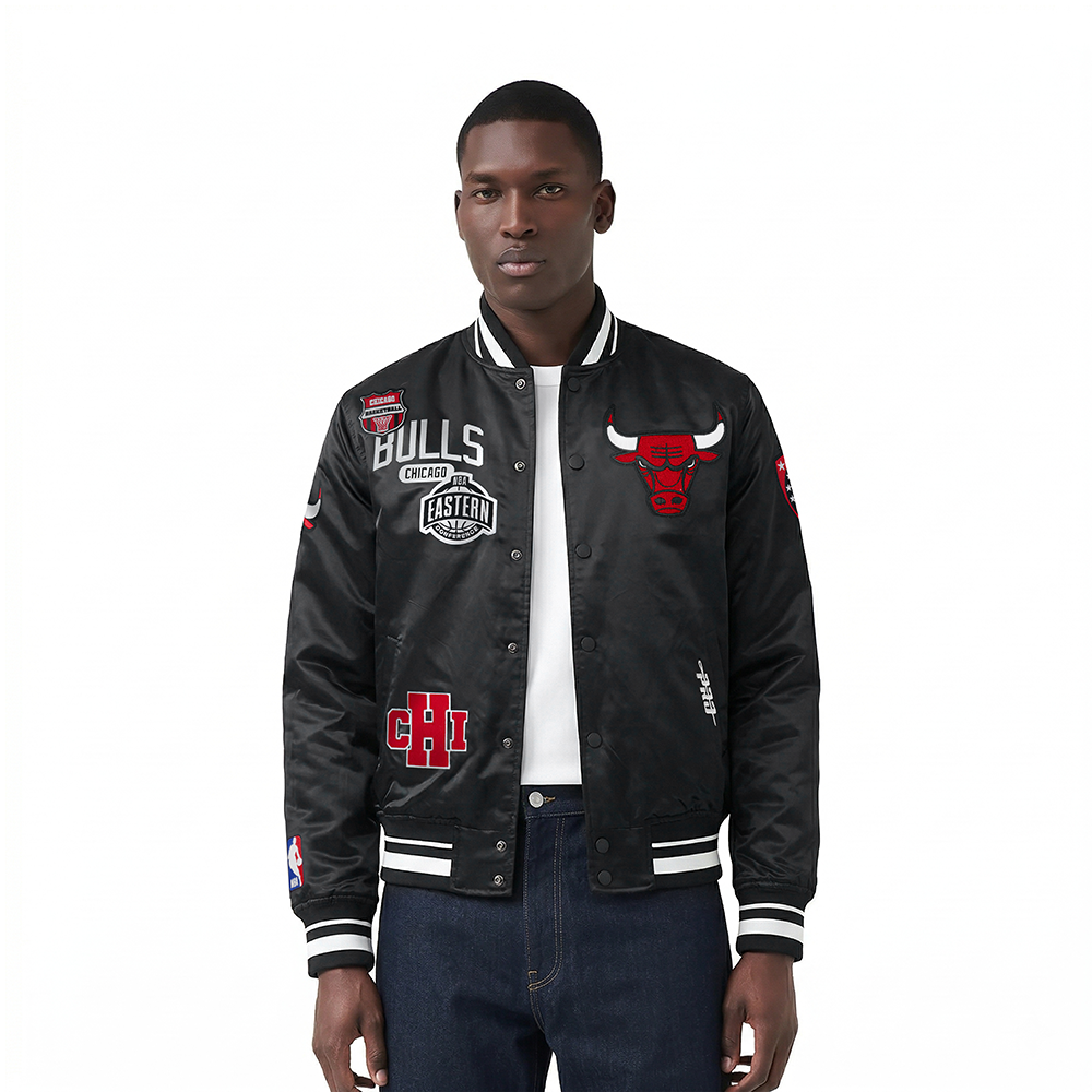 CHAMARRA DE SATIN NBA CHICAGO BULLS LETTERMAN
