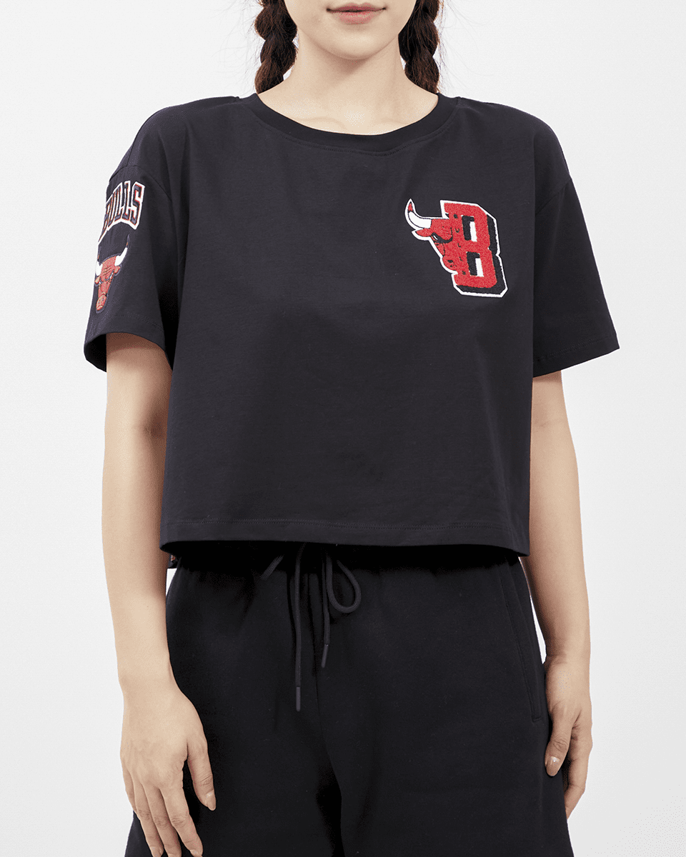 PLAYERA CROP NBA CHICAGO BULLS MASH UP PARA MUJER
