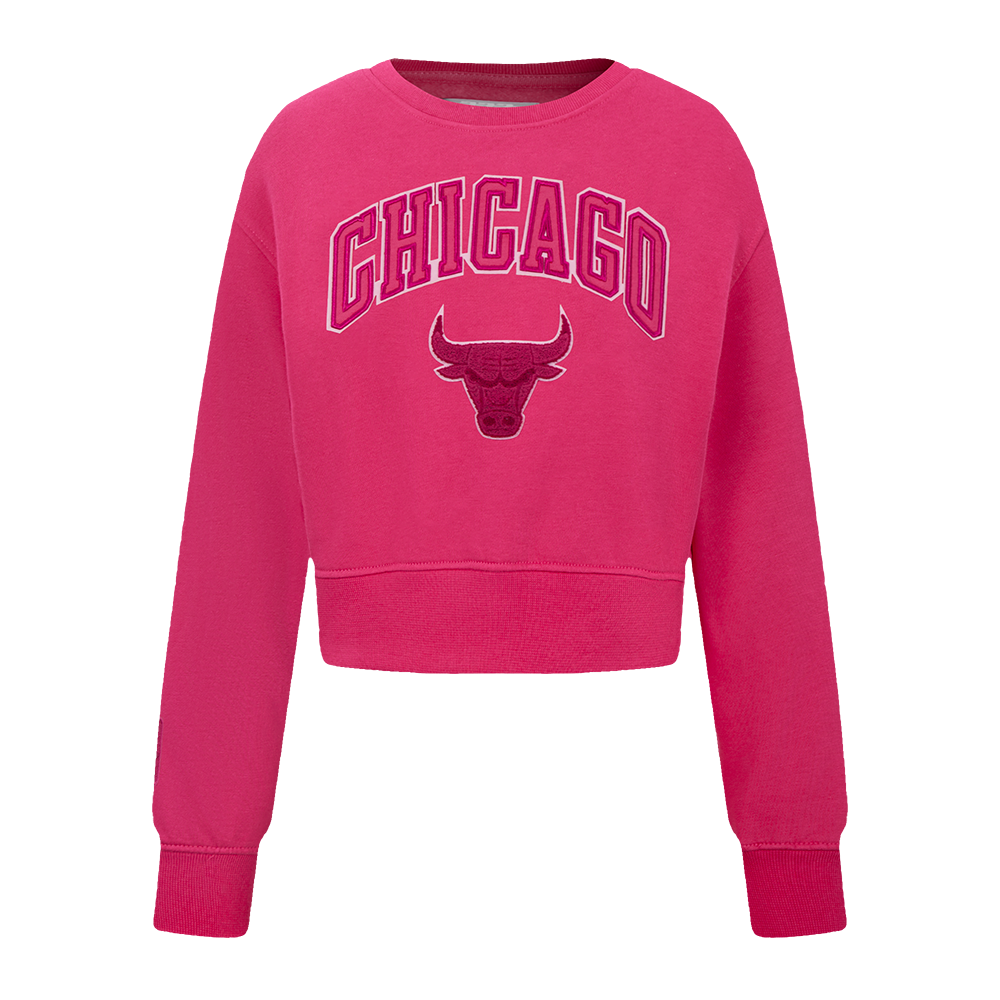 SUDADERA DE CUELLO REDONDO NBA CHICAGO BULLS CLASSIC TRIPLE PINK PARA NIÑA JUNIOR