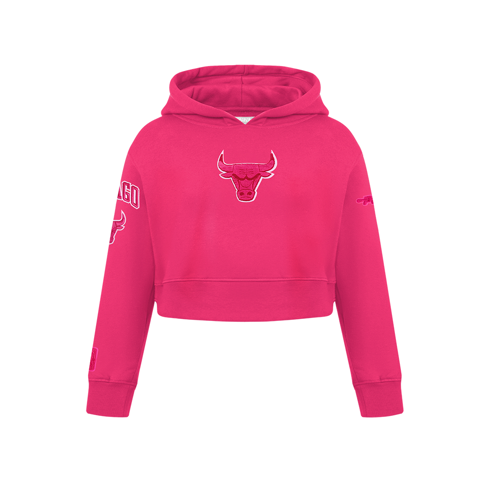 SUDADERA DE CUELLO REDONDO NBA CHICAGO BULLS CLASSIC TRIPLE PINK PARA NIÑA JUNIOR
