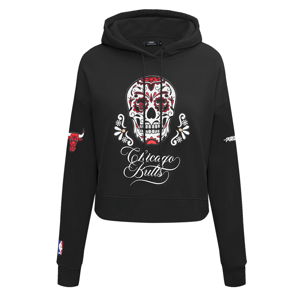 SUDADERA CON GORRO NBA CHICAGO BULLS SUGAR SKULL PARA MUJER