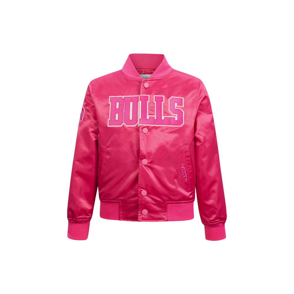 CHAMARRA DE SATIN NBA CHICAGO BULLS CLASSIC TRIPLE PINK PARA NIÑA