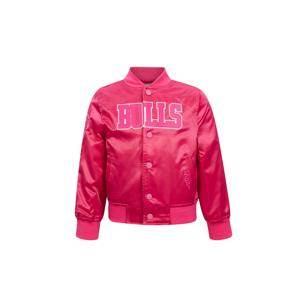 CHAMARRA DE SATIN NBA CHICAGO BULLS CLASSIC TRIPLE PINK PARA BEBÉ NIÑA