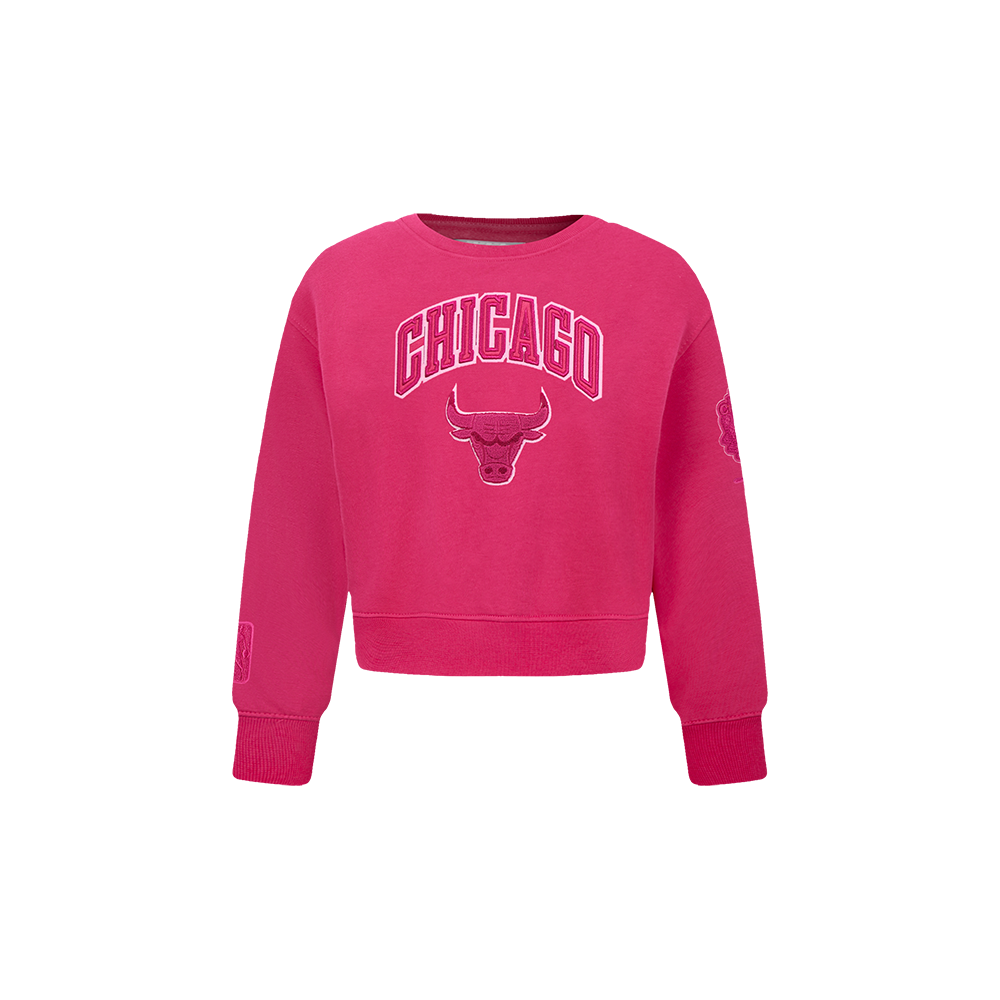 SUDADERA DE CUELLO REDONDO NBA CHICAGO BULLS CLASSIC TRIPLE PINK PARA BEBÉ NIÑA