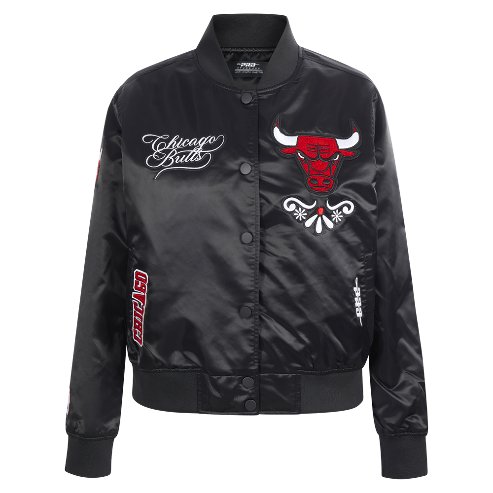 CHAMARRA DE SATÍN NBA CHICAGO BULLS SUGAR SKULL PARA MUJER