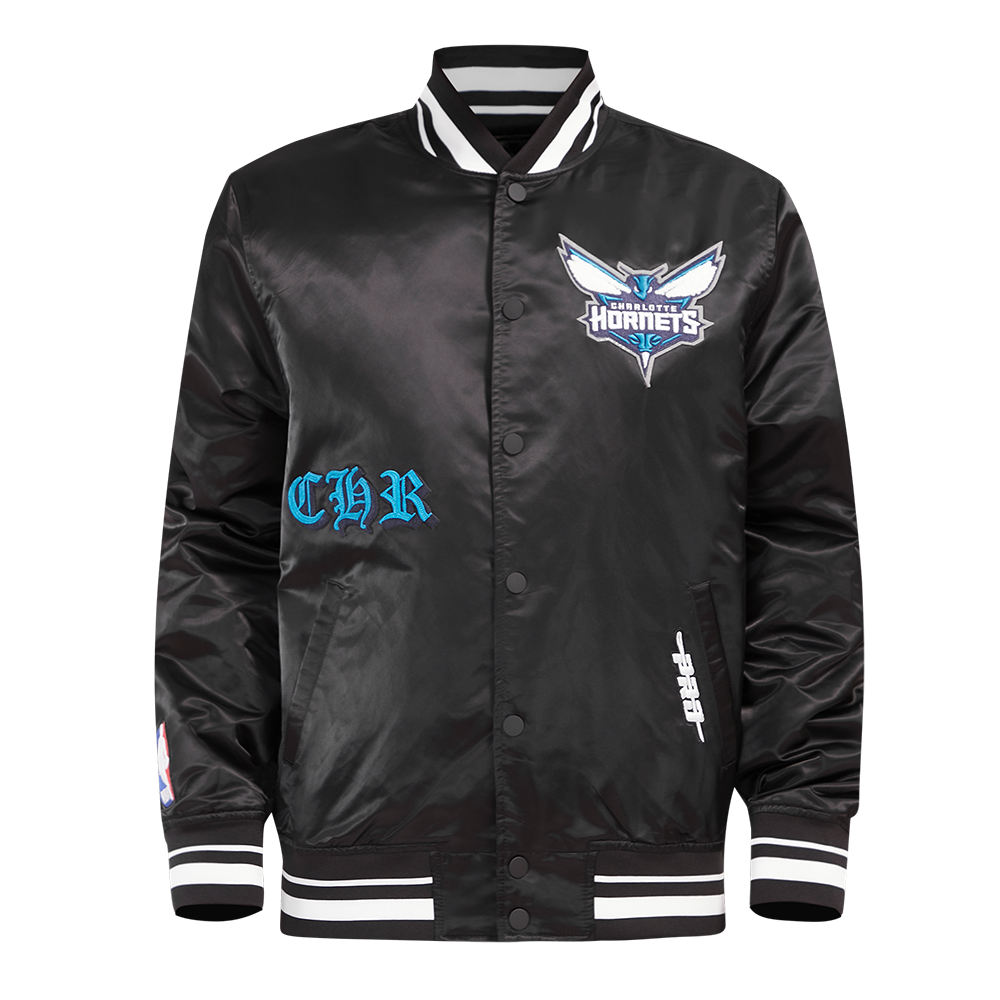 CHAMARRA DE SATÍN NBA CHARLOTTE HORNETS OLD ENGLISH
