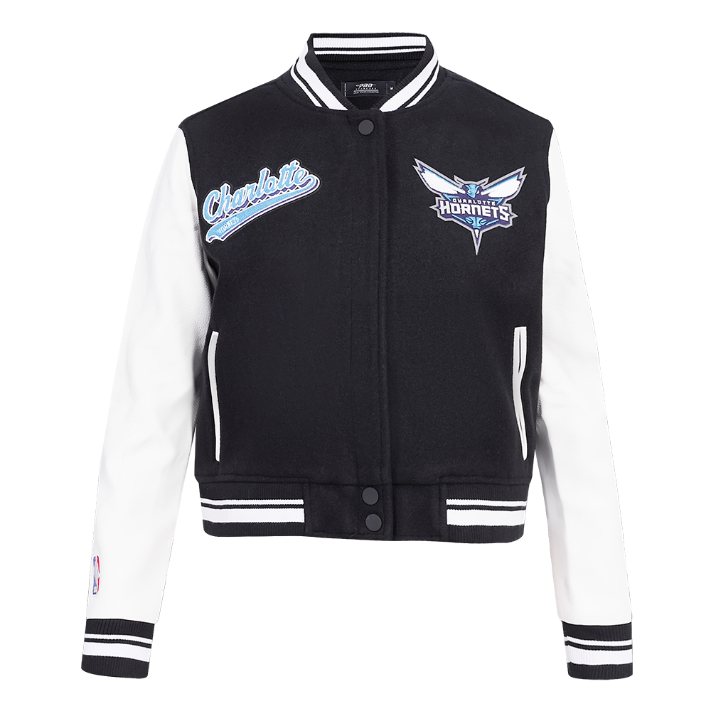 CHAMARRA UNIVERSITARIA NBA CHARLOTTE HORNETS SCRIPT TAIL PARA MUJER