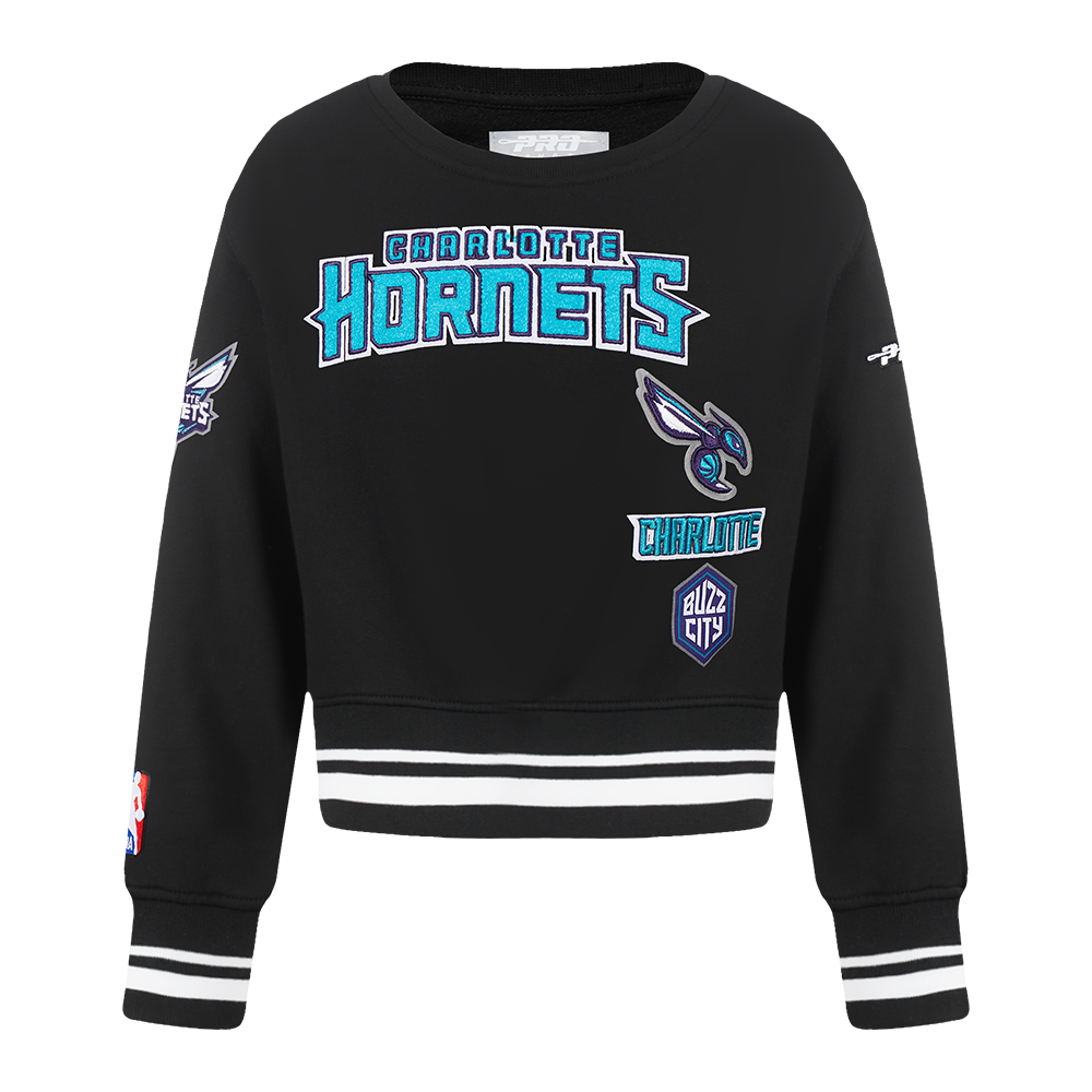 SUDADERA DE CUELLO REDONDO NBA CHARLOTTE HORNETS RETRO CLASSICS PARA BEBÉ NIÑA